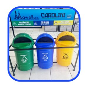 Estación de reciclaje con contenedores arturitos de 50L.