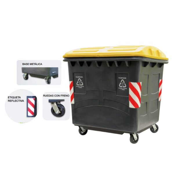 CONTENEDOR DE RESIDUOS DE EXTERIORES DE 1100L Y 2600L.