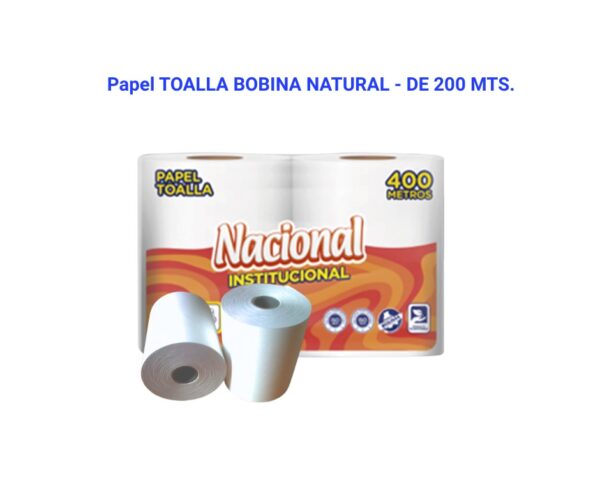 PAPEL TOALLA NATURAL 200 M. X ROLLO