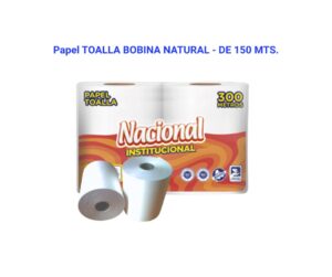 PAPEL TOALLA NATURAL 150 M. X ROLLO