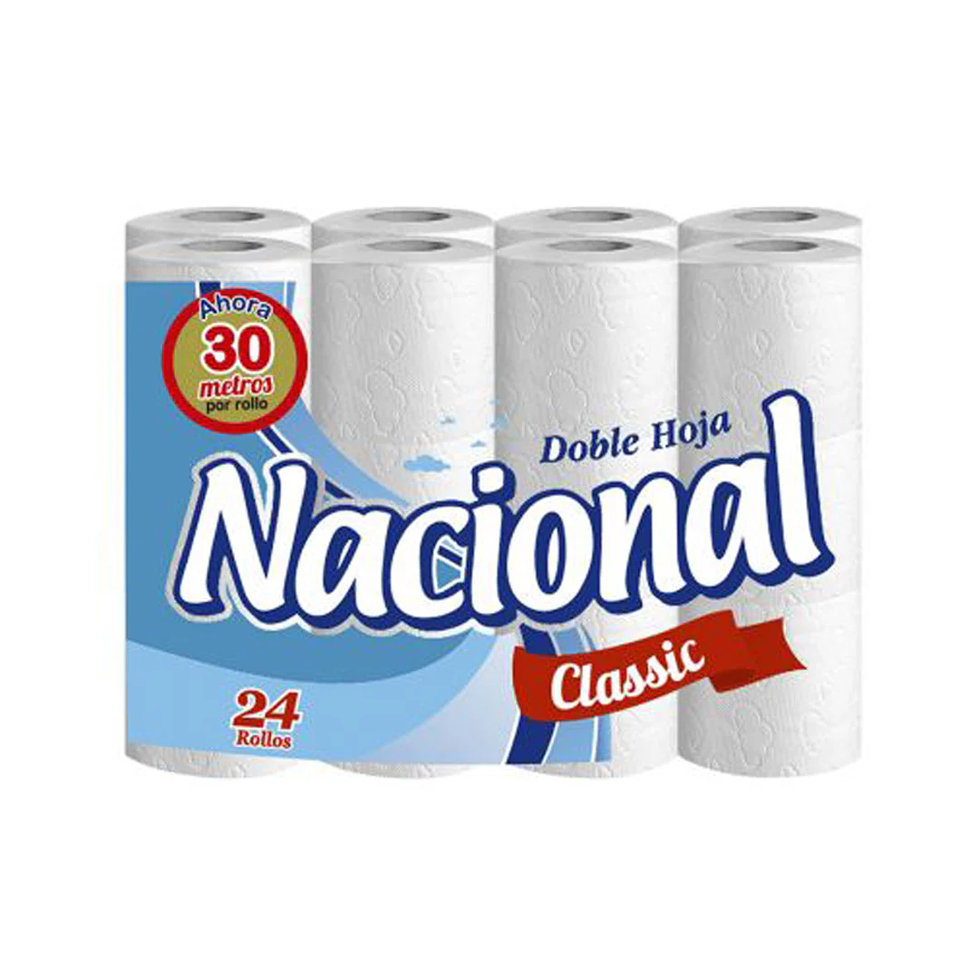 PAPEL HIGIENICO CELULOSA DOBLE HOJA 4 ROLLOS DE 250 mts.