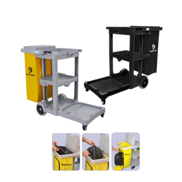 Carro multiuso color negro y plomo